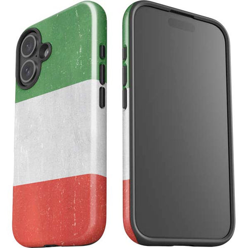Italy Flag Distressed iPhone 16 Impact Case
